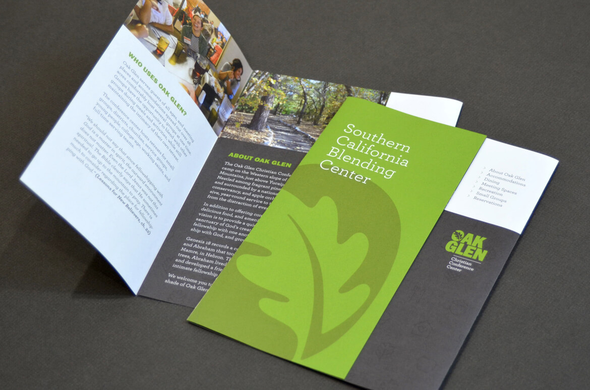 Brochure design for photos and typography for Christian camp.
