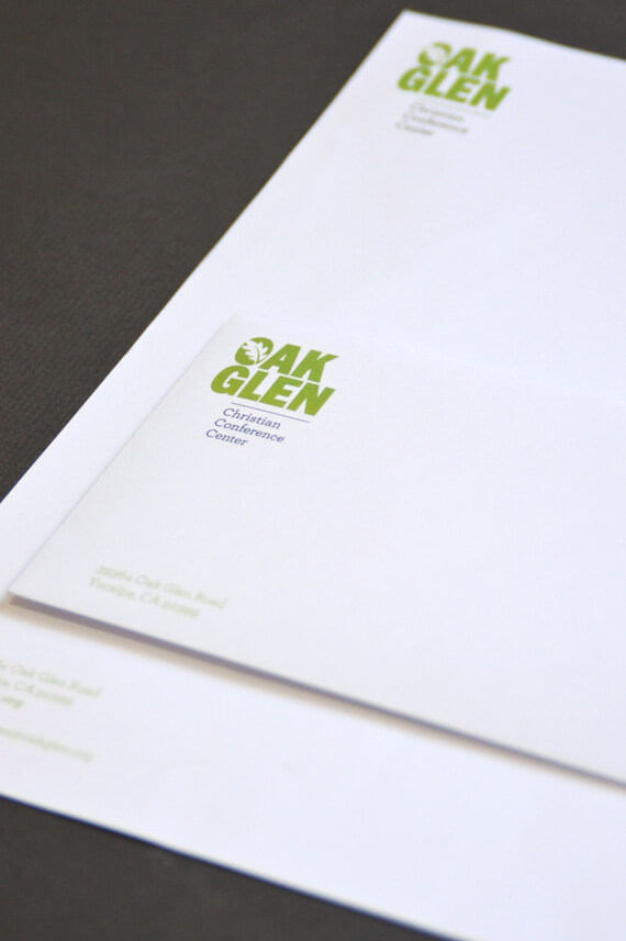 Modern stationery set design with envelope and letterhead.