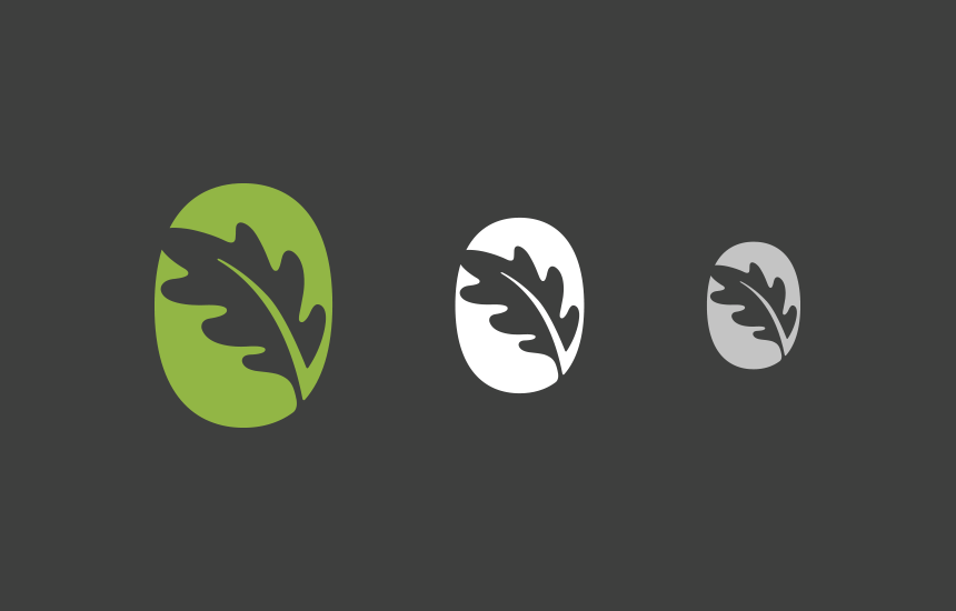 Symbol of an oak leaf for Christian conference center.