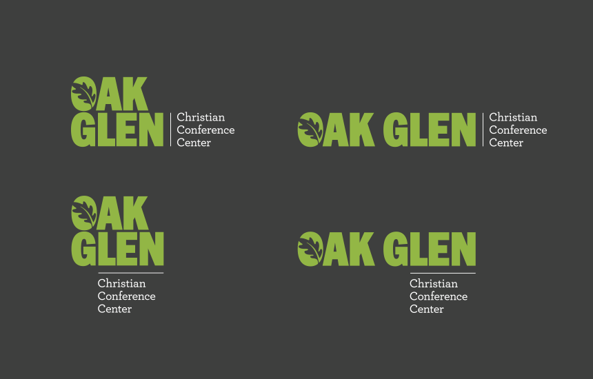 Variations of the Oak Glen logo lock-up.
